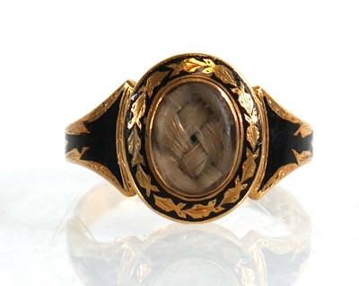 Lot 708 - A late Victorian 18ct yellow gold mourning...