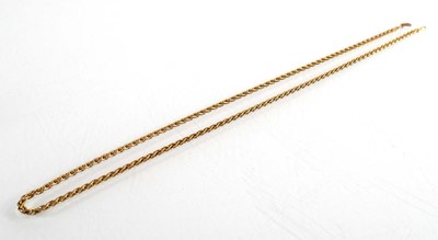 Lot 724 - A yellow metal fancy link necklace, l. 56.5 cm,...