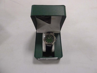 Lot 2122 - Frank Schmidt men's wristwatch with green face...