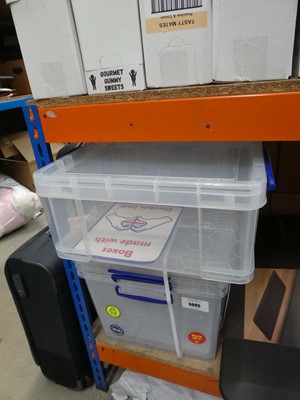 Lot 3085 - 2 clear storage boxes