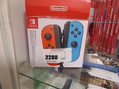 Lot 2280 - Pair of Nintendo Switch Joycon controllers, boxed