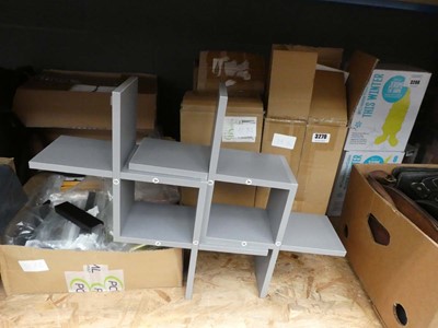 Lot 3270 - Quantity of wall mounted square shelves, and...