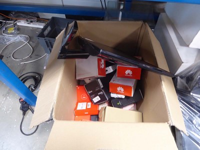 Lot 2395 - Box containing a lG monitor, various Huawei...