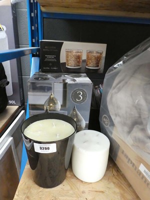 Lot 3290 - Scented candles, LED glass raindrops etc