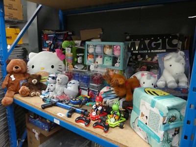 Lot 3383 - Large shelf of assorted toys