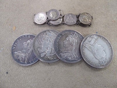 Lot 2493 - Collection of silver crowns and half crowns