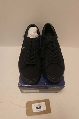 Lot 1674 - Polo Ralph Lauren trainers in black size UK9...