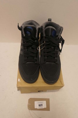 Lot 1677 - Adidas hi tops in black size UK 12 1/2 (plain...