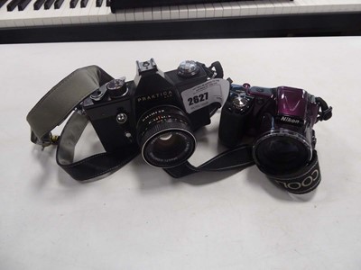 Lot 2627 - 2 cameras, Praktika LLC and Nikon Coolpix L830