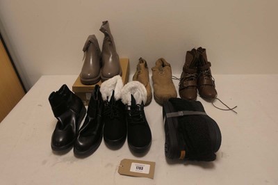 Lot 1783 - A bag containing 6 pairs of boots in various...