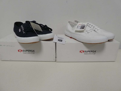 Lot 1430 - 2 boxed pairs of ladies Superga 2750-Cotu...