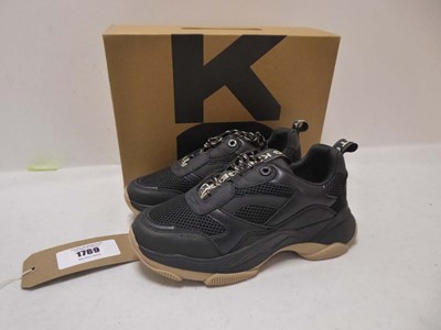 Lot 1789 - KG Kurt Geiger black fabric sneakers size 38...