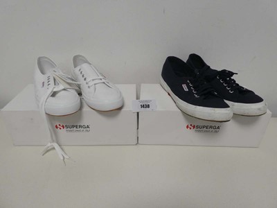 Lot 1438 - 2 boxed pairs of ladies Superga 2750-Cotu...