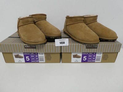 Lot 1450 - 2 boxed pairs of kid's Kirkland shearling...