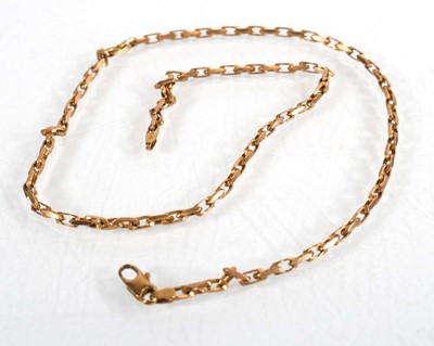 Lot 780 - A 9ct yellow gold elongated chainlink necklace...