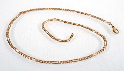 Lot 783 - A 9ct yellow gold figaro link necklace, l. 48...