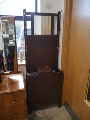 Lot 1506 - Dark oak hall stand