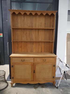 Lot 1534 - Light oak finish dresser with plate rack