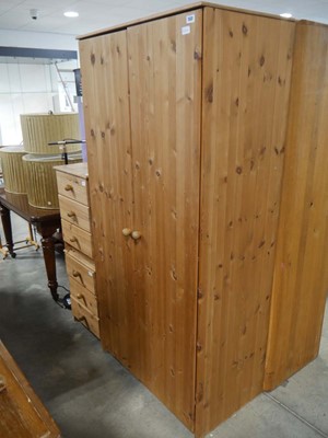 Lot 1537 - Pine bedroom suite comprising double door...