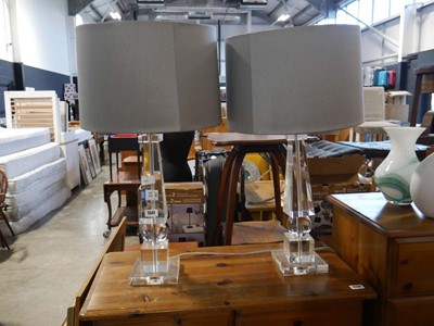 Lot 1541 - Modern pair of acrylic table lanterns with...