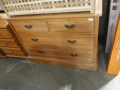 Lot 1544 - Satin pine chest of 2 over 2 drawers