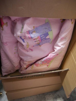 Lot 1554 - 3 boxes containing princess themed lined curtains