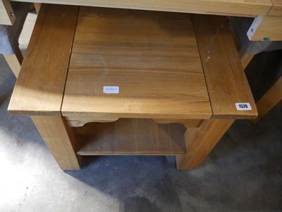 Lot 1570 - Modern light oak square 2 tier occasional...