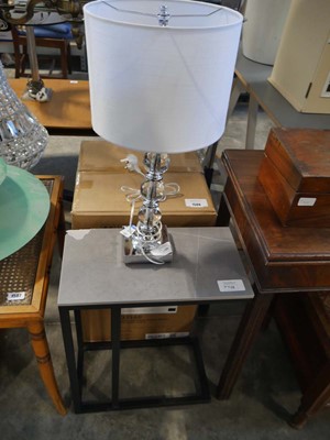 Lot 1588 - Boxed metal framed grey sofa table. 1 further...