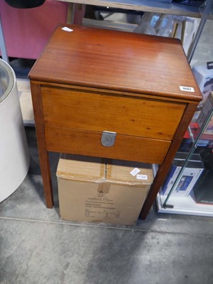 Lot 1607 - Wooden work box, together with a box of...