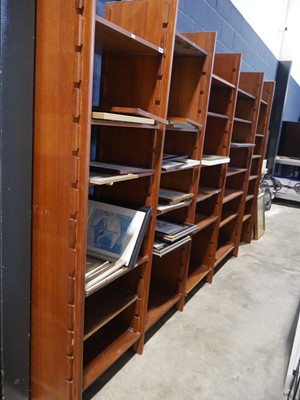 Lot 1609 - Substantial mid-century teak modular shelving...