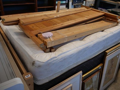 Lot 1610 - 3 various pine bed frames, together with 3...