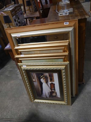 Lot 1629 - 2 rectangular wall mirrors, 3 gilt framed...