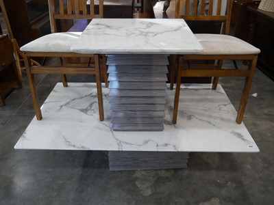 Lot 1631 - Rectangular marble effect topped coffee table...