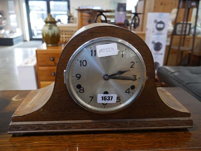 Lot 1637 - Dark oak cased Napoleon type mantle clock