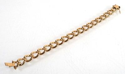 Lot 797 - A 9ct yellow gold curblink bracelet, l. 20.5...