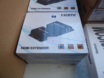 Lot 69 - Two boxed Pro-Signal PGS3077 HDMi extender...