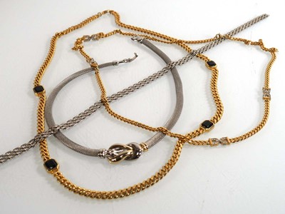 Lot 899 - Four silver and gold plated fashion necklaces (4)