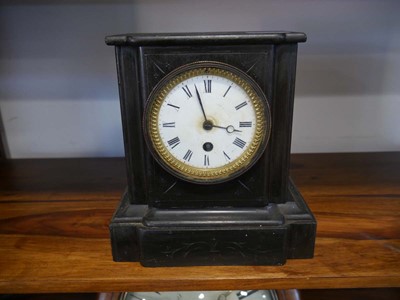 Lot 1072 - Slate cased mantle clock