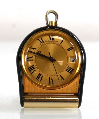 Lot 462 - A Jaeger LeCoultre gold plated travel...