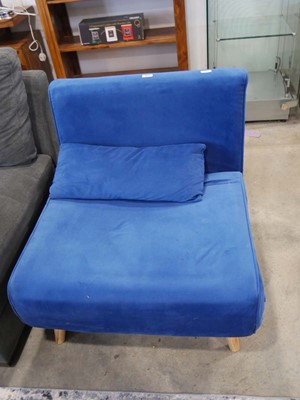 Lot 1051 - Blue upholstered easy chair