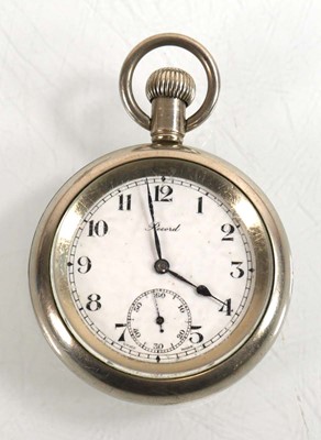 Lot A base metal open face pocket watch by Record,...