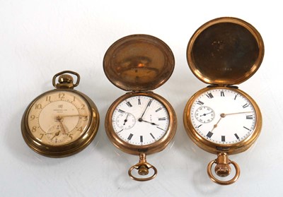 Lot 475 - A gold plated full hunter pocket watch by...