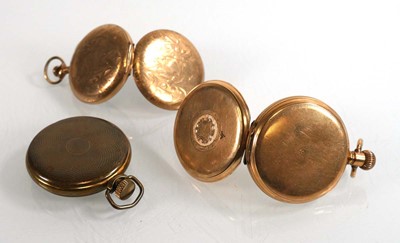 Lot 475 - A gold plated full hunter pocket watch by...