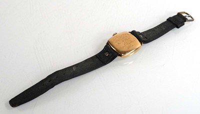 Lot 404 - A gentleman's 9ct yellow gold wristwatch by...