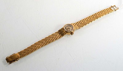 Lot 436 - A ladies 18ct yellow gold wristwatch by Sarcar,...