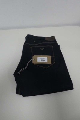 Lot 1358 - A pair of Emporio Armani jeans W: 36 L: 32.