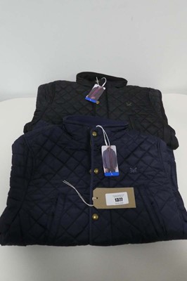 Lot 1377 - x4 men's Crew Clothing quilted jackets ( all...