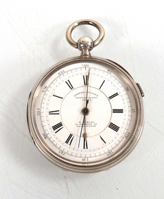 Lot A Victorian silver open face chronograph...