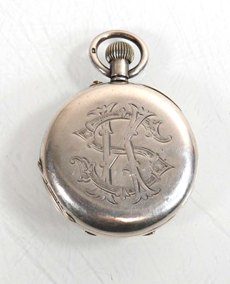 Lot 478 - A silver half hunter pocket watch, the white...