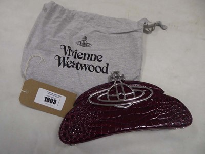 Lot 1503 - Vivienne Westwood burgandy amber clutch bag...